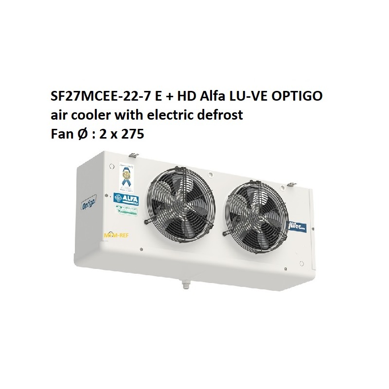 SF27MCEE-22-7 E + HD Alfa LU-VE OPTIGO refrigerador de aire con desescarche eléctrico