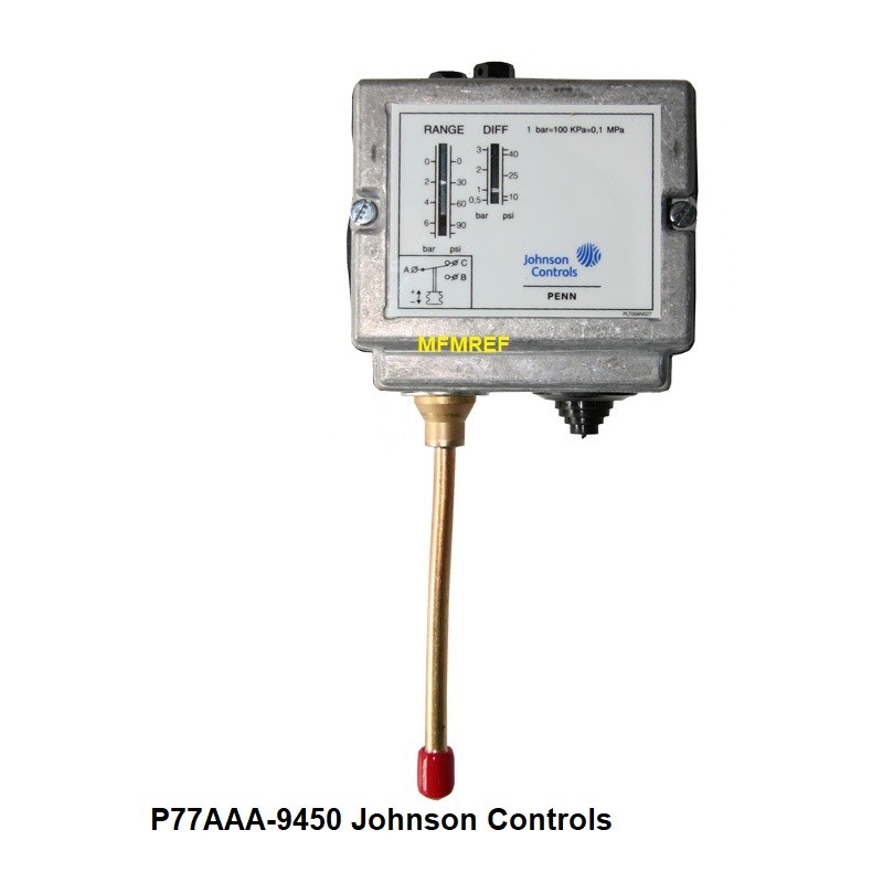 P77AAA-9450 Johnson Controls presostatos presión alta 3 / 30 bar