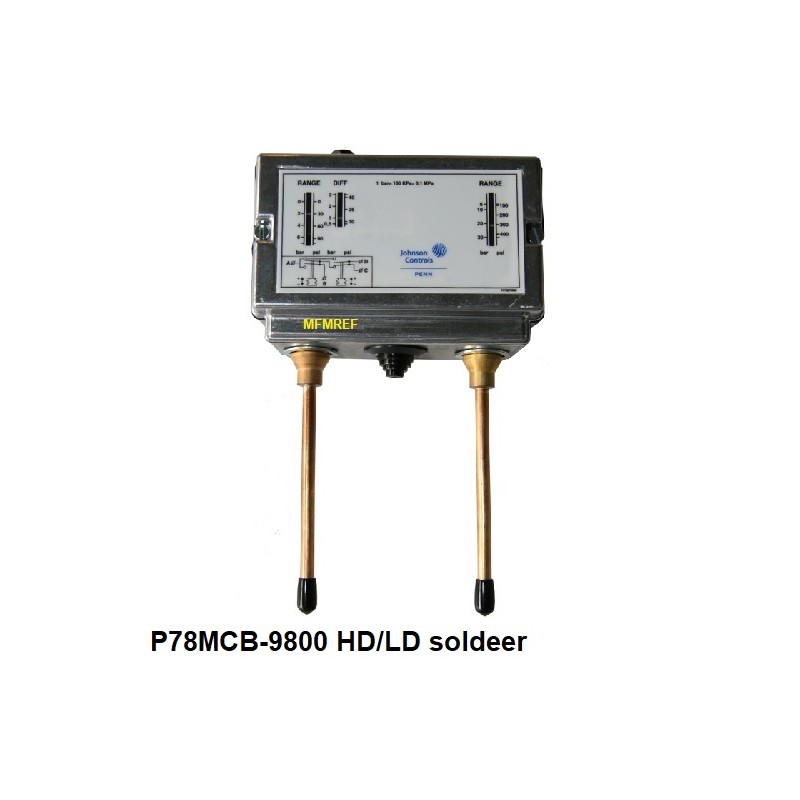 P78MCB-9800 Johnson Controls Controlador de pressão baixa pressão/alta