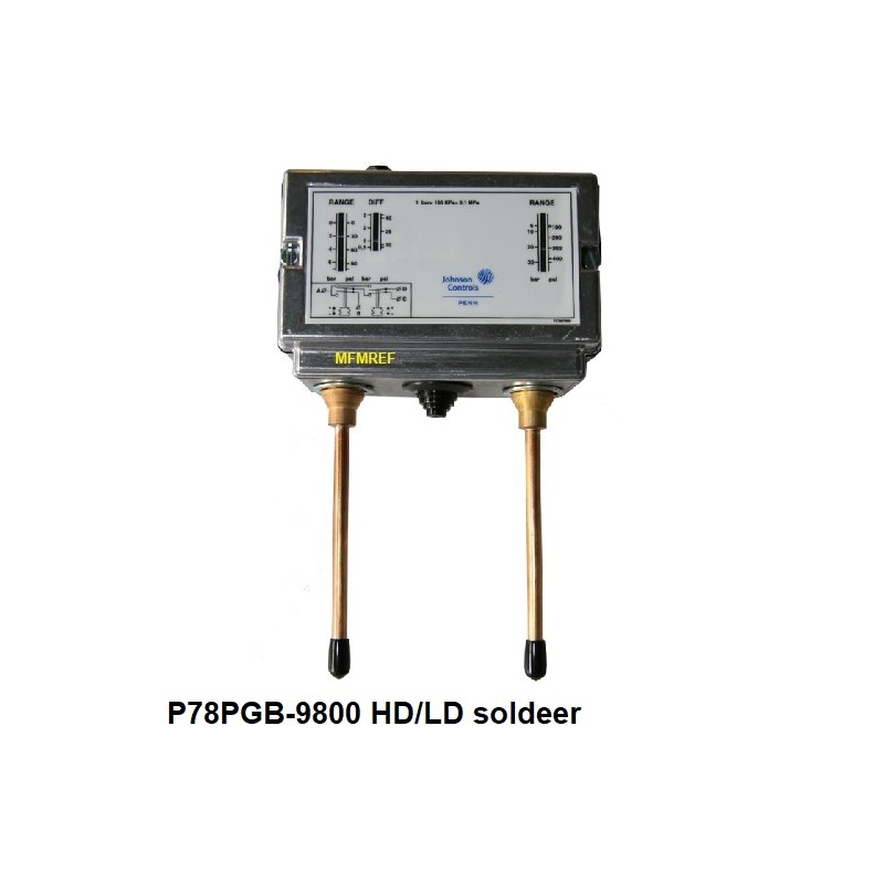 P78PGB-9800  Johnson Controls LD/HD pressostaat met soldeeraansluiting