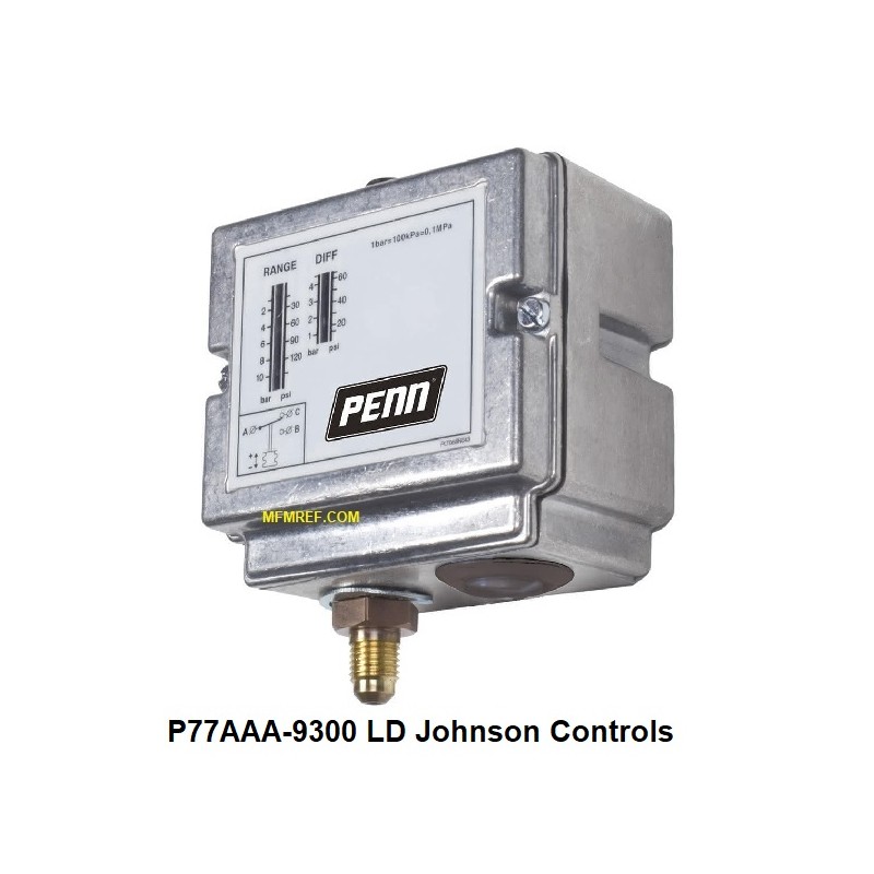 P77AAA-9300 Johnson Controls interruptores de pressão baixa -0,5 / 7 bar