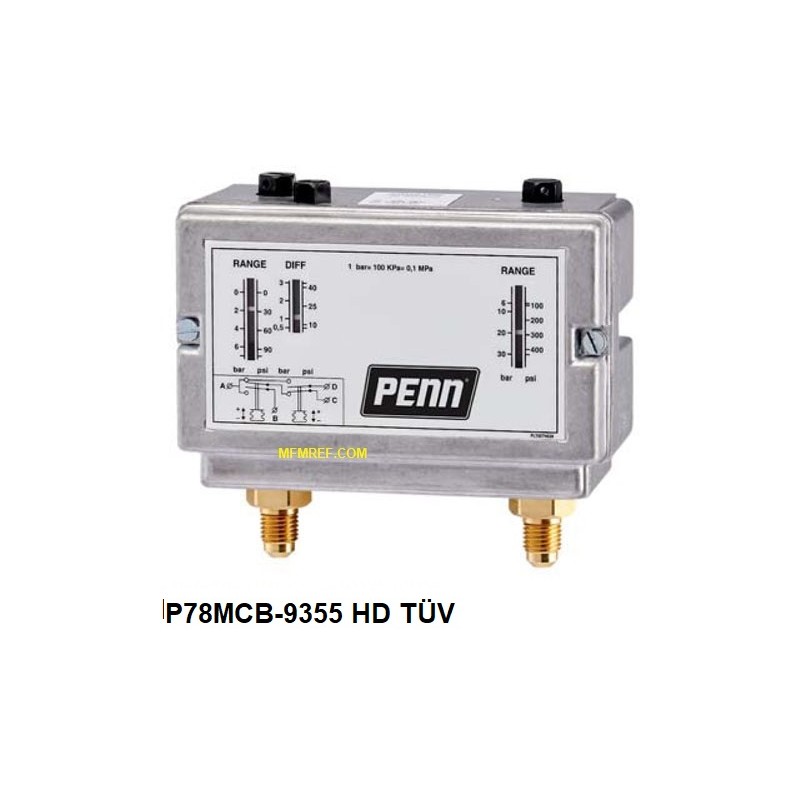 P78MCB-9355 Johnson Controls  Comutadores de alta pressão  CE (TÜV)