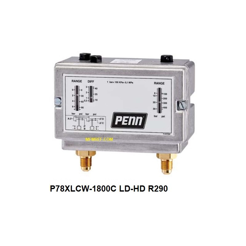 P78XLCW-1800C Johnson Controls combiné de pressostats basse-haute R290