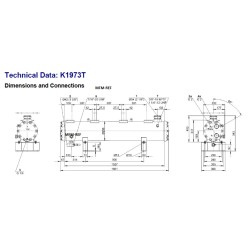 K1973T-2P Bitzer intercambiador de calor condensador refrigerado.