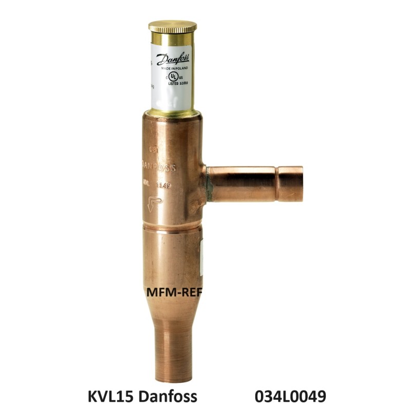 KVL15 Danfoss Regulador de presión en el cárter línea de aspiración 5/8" ODF. 034L0049