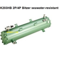 K203HB 2P/4P Bitzer condensador refrigerado por agua caliente gas