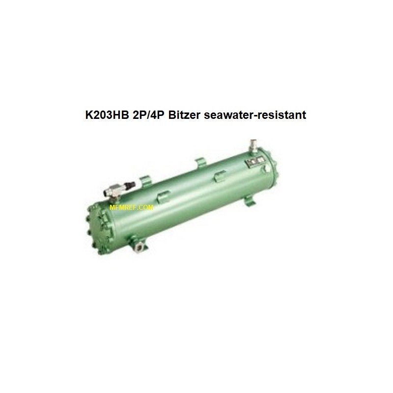 K203HB 2P/4P Bitzer condensador refrigerado por agua caliente gas