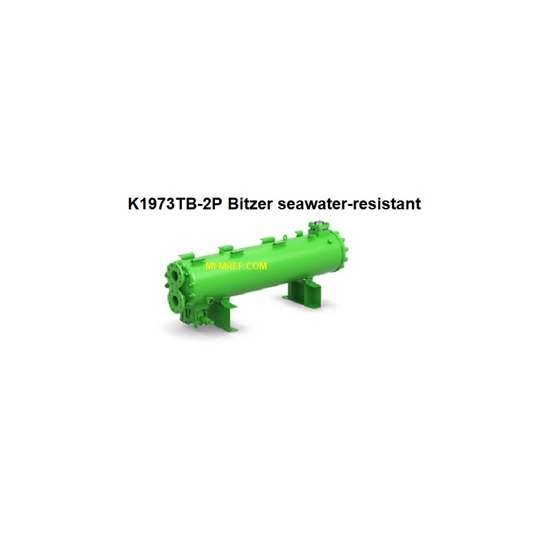 K1973TB 2P Bitzer watergekoeld condensor, persgas warmtewisselaar zee