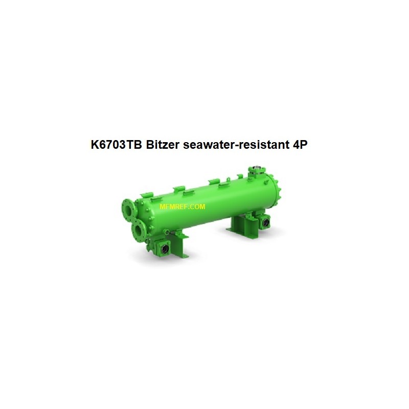 K6703TB Bitzer watergekoelde condensor, persgas warmtewisselaar zeewater 4P