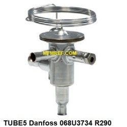 TUBE5 Danfoss R290 1/4x1/2 thermostatisch expansieventiel RVS.068U3734