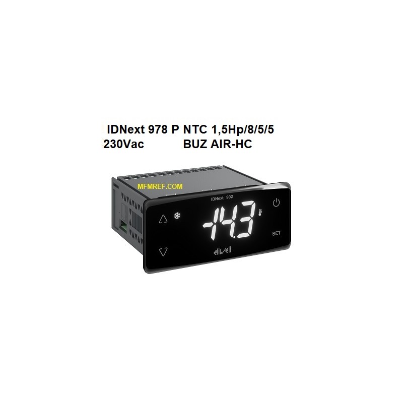 IDNex 978 P NTC 1,5Hp/8/5/5 230V BUZ AIR-HC Eliwell defrost thermostat