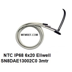 NTC IP68 6 x 20 Eliwell sensor de temperatura -50°C /+110°C 3mtr