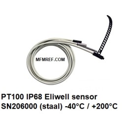 PT100 Eliwell sensor de temperatura (aço) -40/ +200°C silicone, cinza