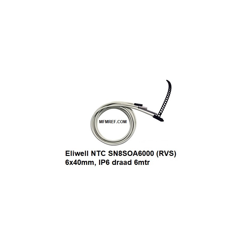 Eliwell NTC SN8SOA5000 acciaio inox 6x28mm IP67 5mtr siliconen