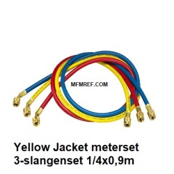 Yellow Jacket medidor Juego de 3 mangueras 1/4x0,9m