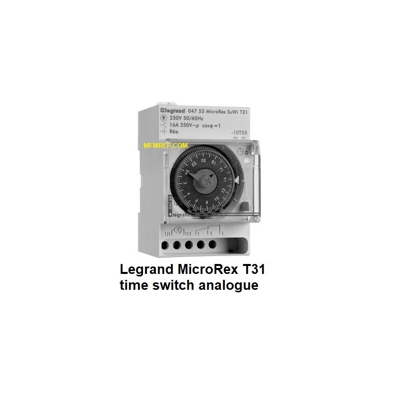 MicroRex T31 Legrand tempo analógico interruptor de relógio