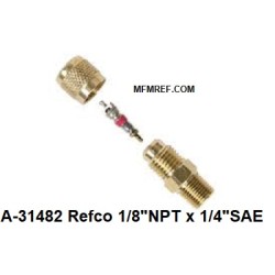 A-31482 Refco Schräder valves, 1/8 NPT schräder x 1/4 SAE screw Refco