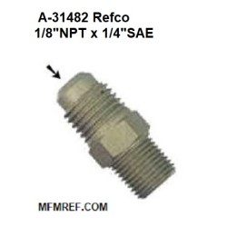 A-31482 Schräder valves, Refco 1/8 NPT Schräder x 1/4 SAE vis Refco
