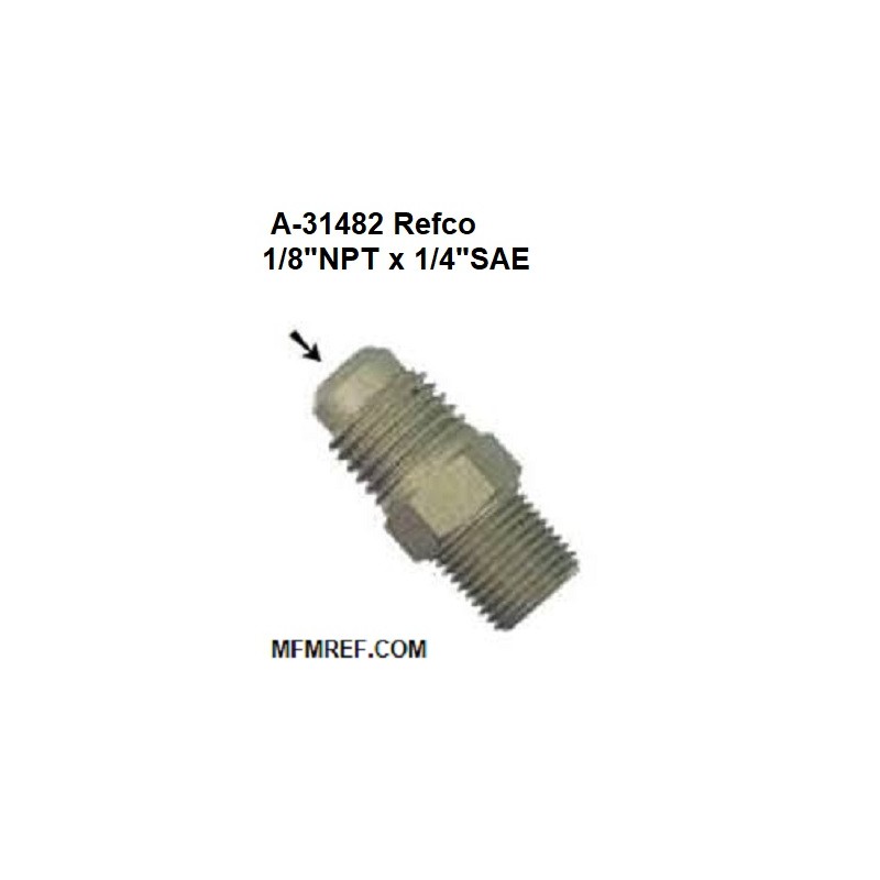 A-31482 Refco Schräder valves, 1/8 NPT schräder x 1/4 SAE screw Refco