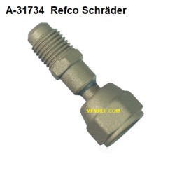 A-31734 Refco válvula Schrader 1/4"SAE com porca de capa solta