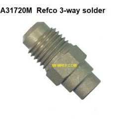 A-31720M Refco 1/4 schraderventiel 3-weg soldeer
