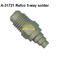 A-31721 Schräder valves for pipe 1/8, 1/4, 5/16, 3/8, 1/2 5-way solder