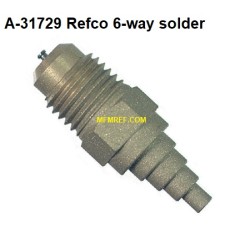 Refco A-31729 Schräder valves for pipe 3/16 t/m 1/2 Ø 6-way solder