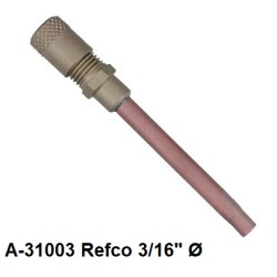 A-31003 Refco válvula Schrader 3/16" Ø Schräder tubo x cobre