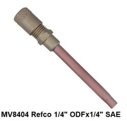 MV-8404 Válvula Schrade, 1/4 ODF x 1/4 SAE, schräder x tubo de cobre
