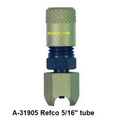 A-31905 Refco válvula Schrader para 5/16 tubo externo, solda