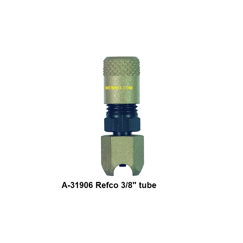 A-31906 Refco schrader valves 3/8" tube extérieur, de la soudure