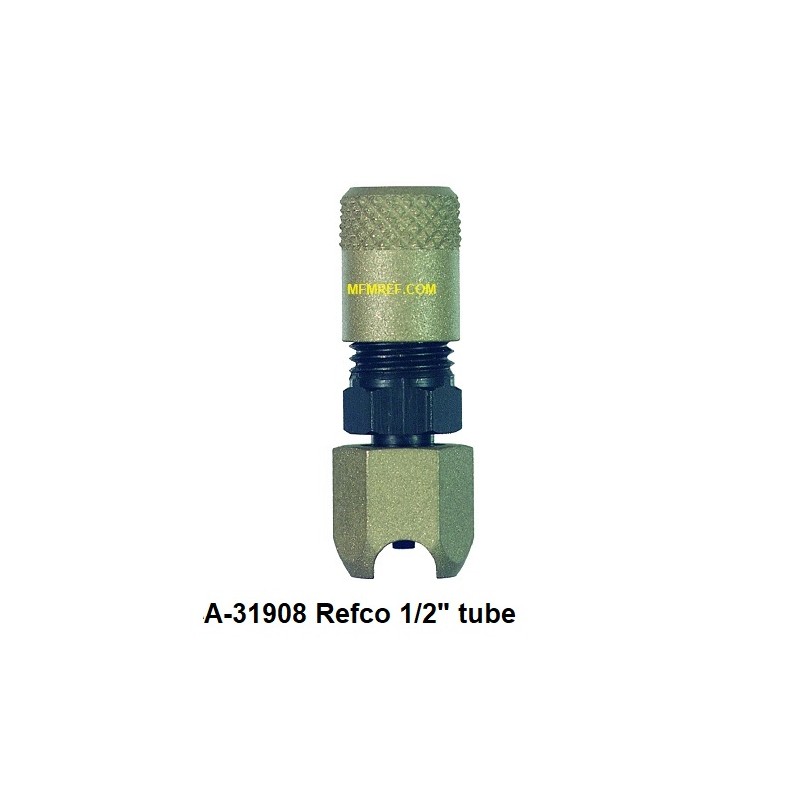 A-31908 Refco válvula Schrader para 1/2" tubo externo, solda