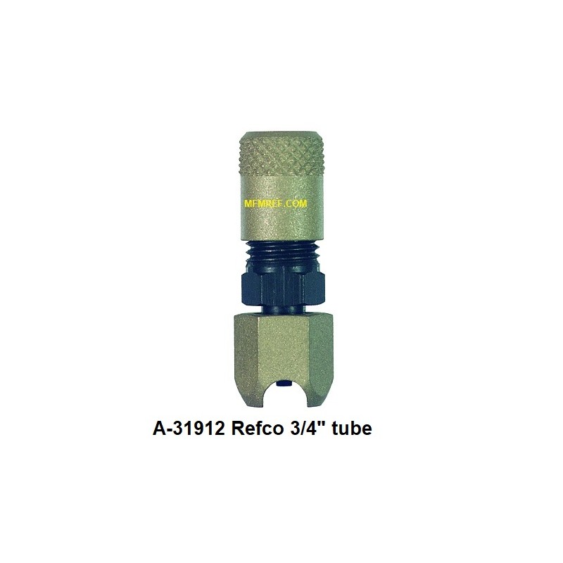 A-31912 Refco válvula Schrader para 3/4 tubos externamente, solda
