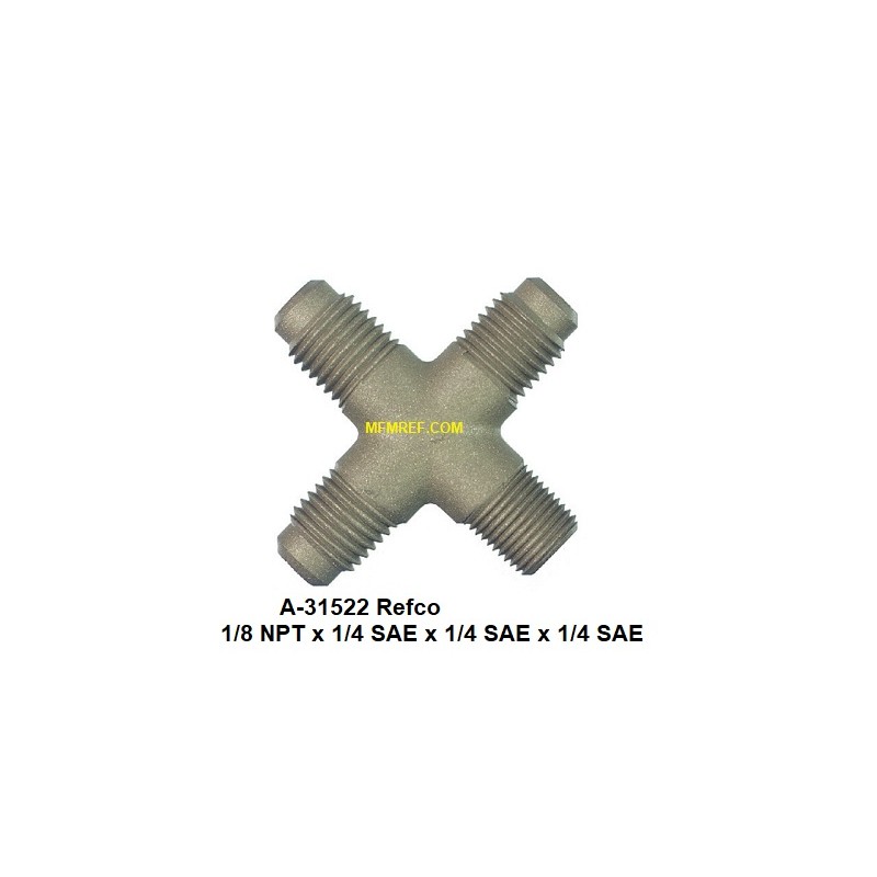 A-31522 REFCO Schrader valves  1/8 NPT x 1/4 SAE x 1/4 SAE x 1/4 SAE