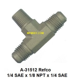 A-31512 T-stuk Schrader valves   1/4 SAE x 1/8 NPT x 1/4 SAE Refco