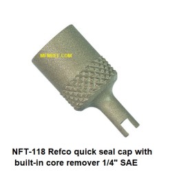 NFT-118 Refco quick seal cap with built-in core remover 1/4" SAE