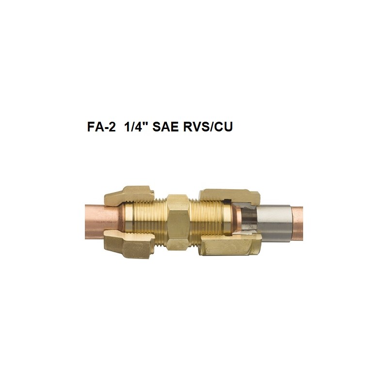 FA-2 1/4" gradiente connessione saldatura acciaio inox/CU SAE + anello