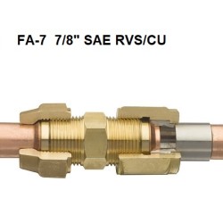 FA-7  verloopconnectie 7/8" SAE RVS/CU soldeer + ring