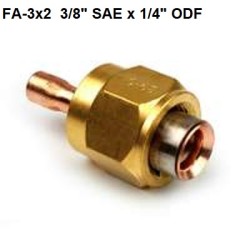 FA-3 x 2 verloopconnectie 3/8" SAE x 1/4" ODF RVS/CU soldeer + ring