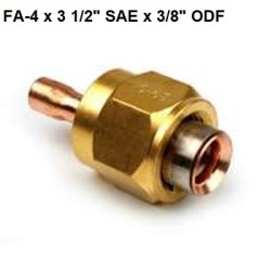 FA-4 x 3 gradient raccord 1/2  x 3/8 SAE ODF inox/CU soudure + anneau