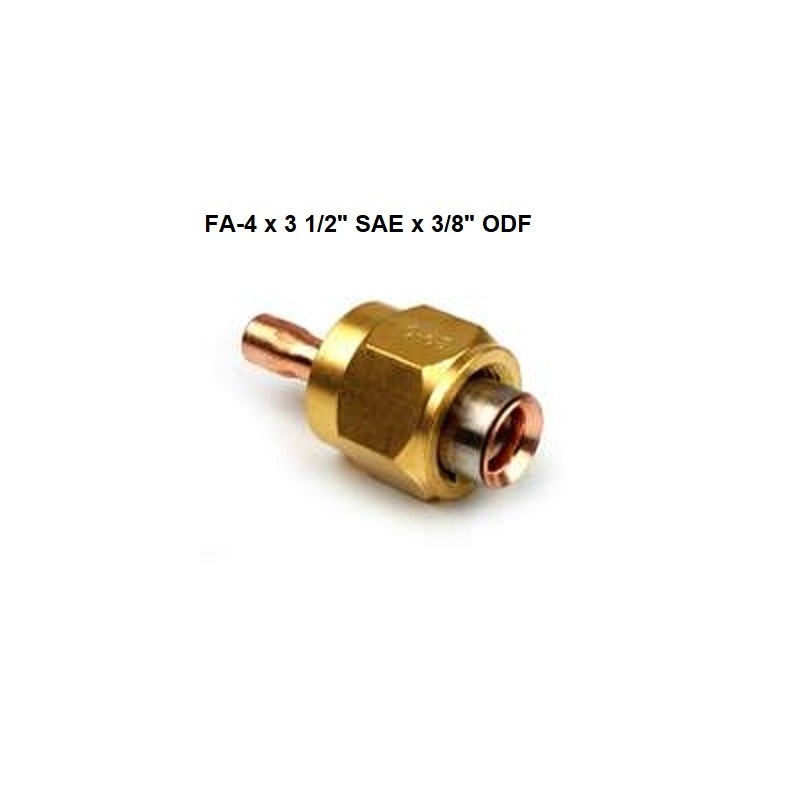 FA-4 x 3 verloopconnectie 1/2" SAE x 3/8" ODF RVS/CU soldeer + ring