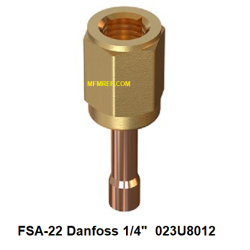 FSA-22 Danfoss 1/4" RVS/CU Verloopconnecties flare-soldeer (stek)