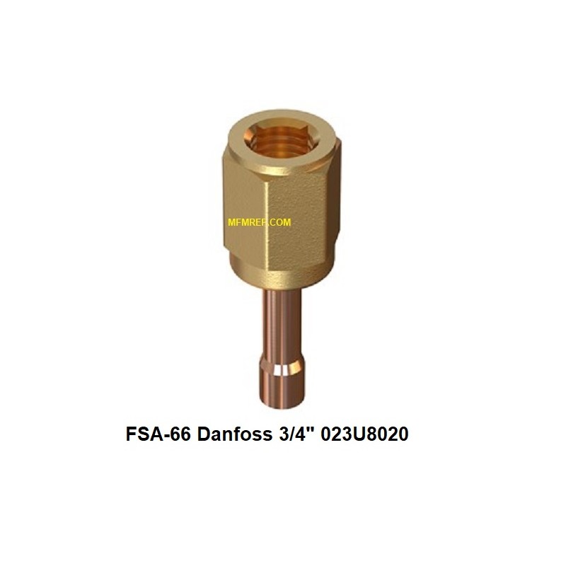 FSA-66 Danfoss 3/4" RVS/CU  Conexões de gradiente flare-solda 023U8020