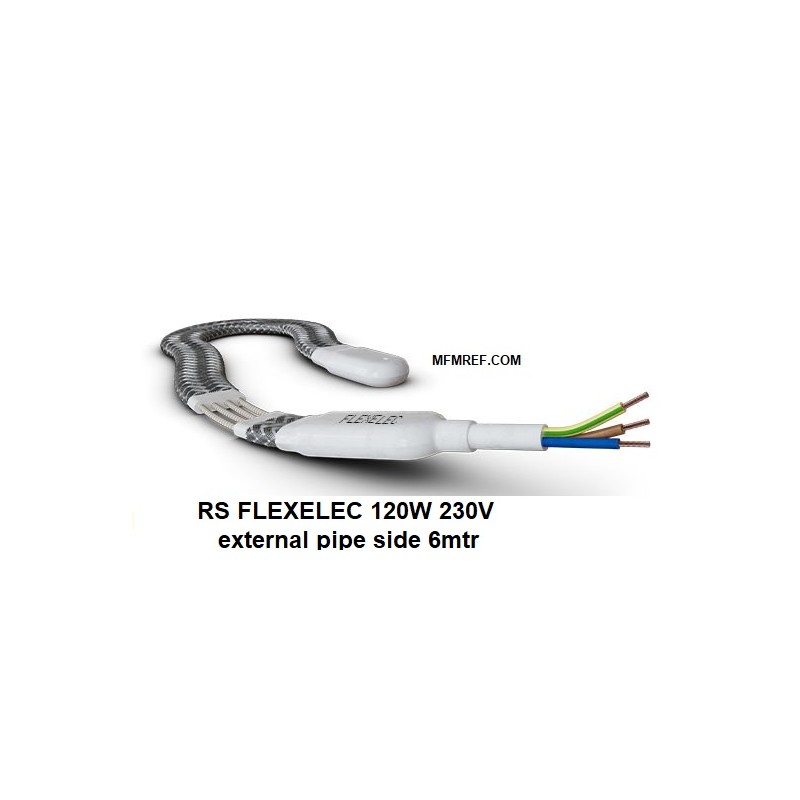 Flexelec RS Heizband 6 mtr 120W 230V  Außenrohr Seite