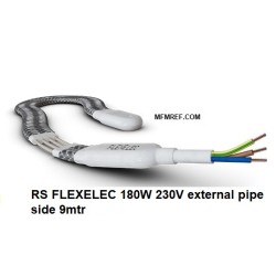 Flexelec RS verwarmingsband 9 mtr 180W 230V uitwendige leiding zijde