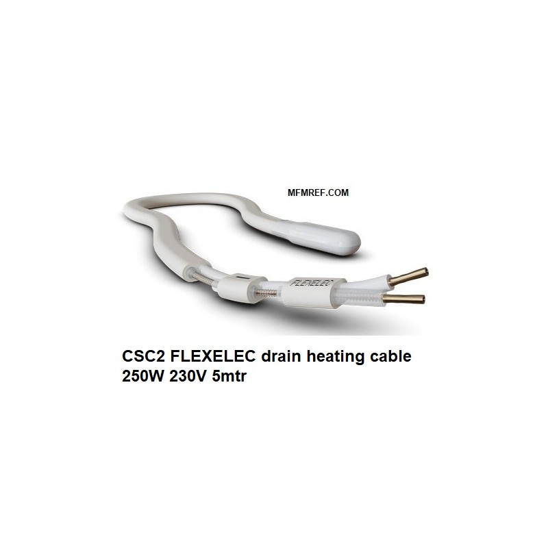 Flexelec CSC2 câble chauffant flexible de vidange 5 mtr 250W 230V côté tube  interne