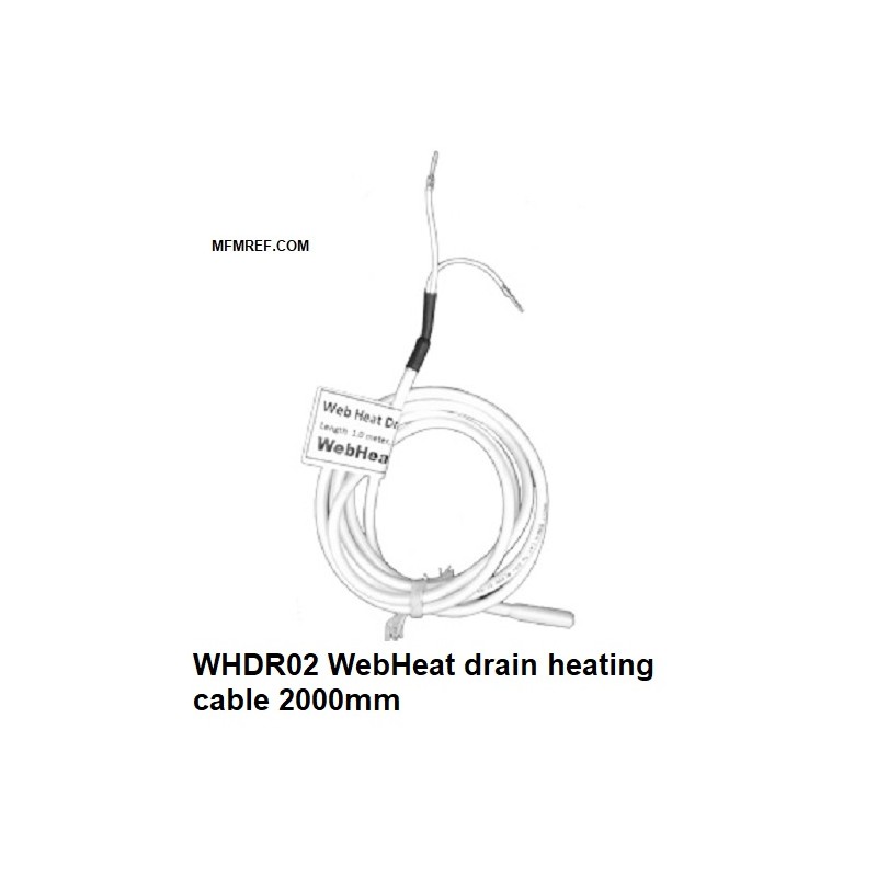 WHDR02 WebHeat cable calefactor de drenaje Longitud calentada: 2000 mm