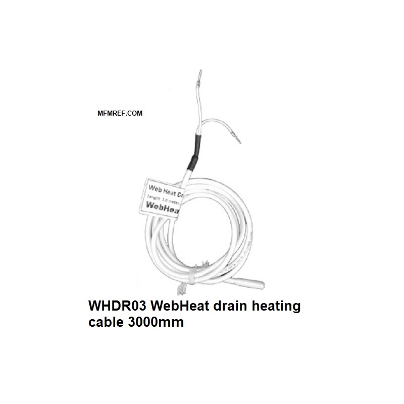 WHDR03 WebHeat afvoerverwarmingskabel verwarmde lengte 3000 mm