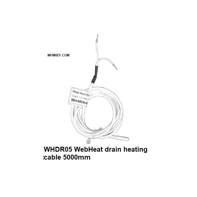 WHDR05 WebHeat afvoerverwarmingskabel Verwarmde lengte  : 5000 mm