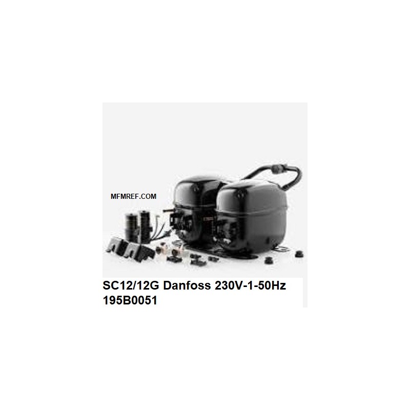 SC12/12G Danfoss hermetic compressor 230V-1-50Hz - R134a. 195B0051